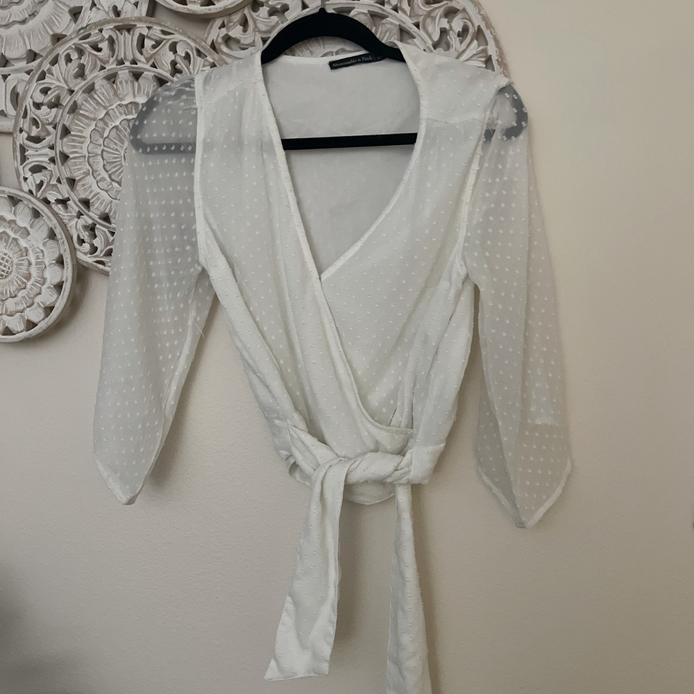 Wrap white crop top